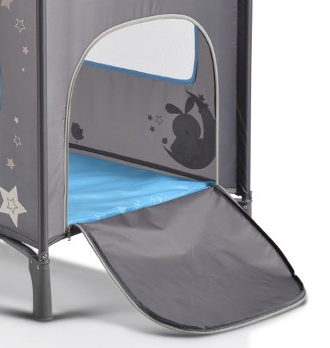 Moni  - Sleepy összecsukható luxus babaágy 2 szint+pelenkázó+ játék kék