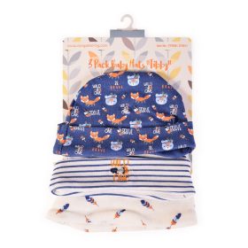 Cangaroo - TIBBY sapkák 3 db/csomag 0-3 hó méret KÉK