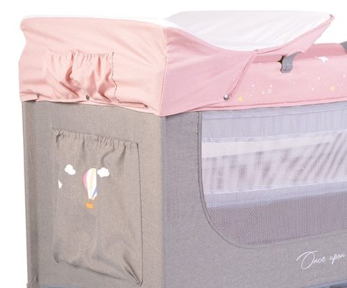 Cangaroo - Once upon3 2 szintes utazóágy zenélő játékkal, pelenkázós pink – utazóágy és járóka 10. kép