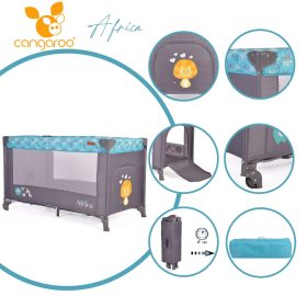 Cangaroo  - Africa 1 szintes utazóágy 14 kg türkíz