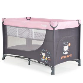   Moni  - Tommy összecsukható utazóágy 2 szintes, kibújós pink