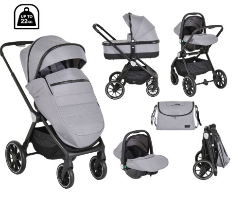 Cangaroo Christiano - Szürke Babakocsi 0-22kg – Zsebi Baba Shop