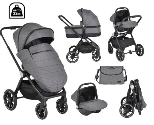 Cangaroo Christiano - Sötét Szürke Babakocsi 0-22kg