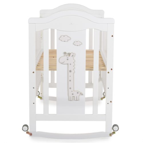 Cangaroo - JUNO fa babaágy zsiráf mintás, ringatós 60*120cm FEHÉR – babaágy 8. kép
