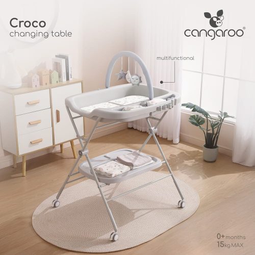 Cangaroo - CROCO multifunkciós, összecsukható pelenkázó asztal RÓZSA