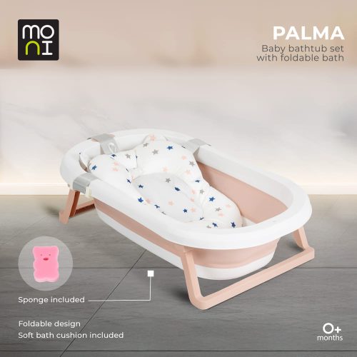 Moni - PALMA összecsukható kád fürdetőpárnával PINK