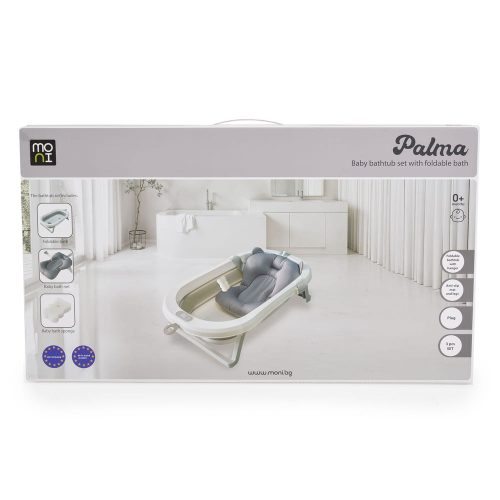 Moni - PALMA összecsukható kád fürdetőpárnával SZÜRKE