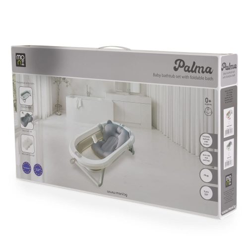 Moni - PALMA összecsukható kád fürdetőpárnával SZÜRKE