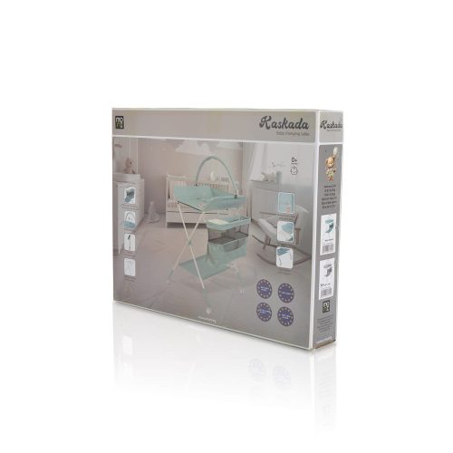 Moni - KASKADA multi pelenkázó asztal játékhíddal, tárolókkal MENTA