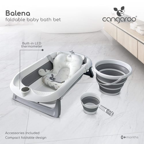Cangaroo - BALENA összecsukható kád vödrökkel, párnával kiegészítőkkel KORAL