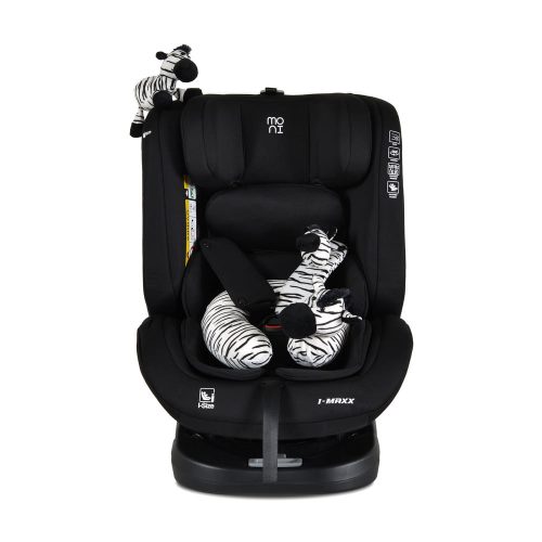Moni i-MAXX - autós ülés, isofix, forgatható, 2 plüss+párna 40-150cm FEKETE