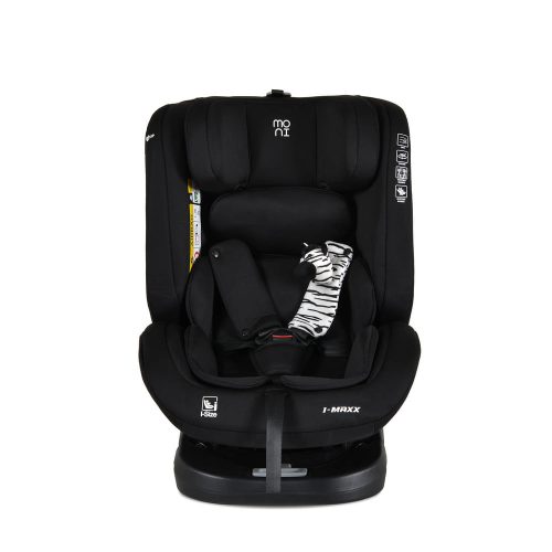 Moni i-MAXX - autós ülés, isofix, forgatható, 2 plüss+párna 40-150cm FEKETE