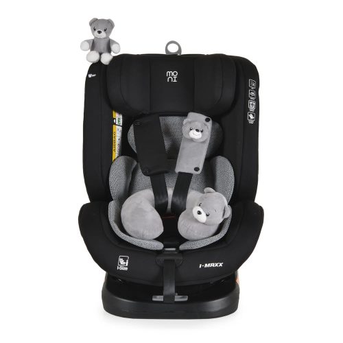 Moni i-MAXX - autós ülés, isofix, forgatható, 2 plüss+párna 40-150cm SZÜRKE