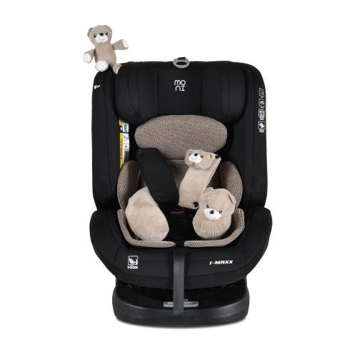 Moni i-MAXX - autós ülés, isofix, forgatható, 2 plüss+párna 40-150cm BÉZS