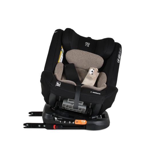 Moni i-MAXX - autós ülés, isofix, forgatható, 2 plüss+párna 40-150cm BÉZS