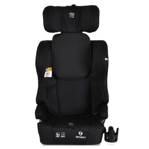 Moni - SECURITY autós ülés belső övvel, isofix, ajándék 2plüss+párna 76-150cm FEKETE