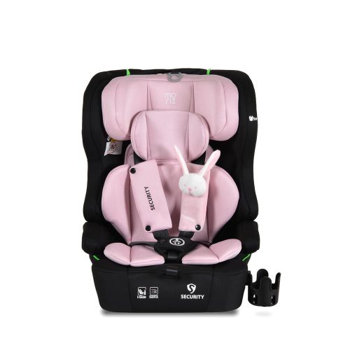 Moni - SECURITY autós ülés belső övvel, isofix, ajándék 2plüss+párna 76-150cm PINK