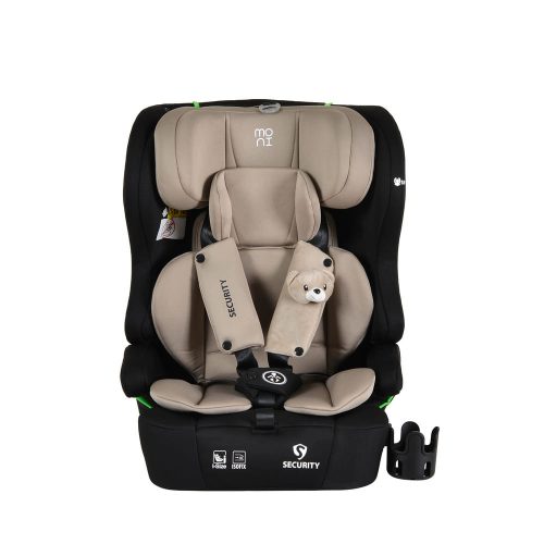 Moni - SECURITY autós ülés belső övvel, isofix, ajándék 2plüss+párna 76-150cm BÉZS