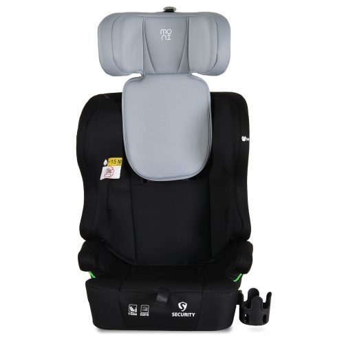 Moni - SECURITY autós ülés belső övvel, isofix, ajándék 2plüss+párna 76-150cm SZÜRKE
