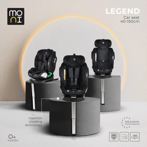 Moni - LEGEND autós ülés 40-150cm támasztólábbal FEKETE