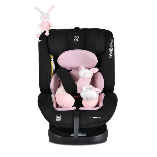 Moni i-MAXX - autós ülés, isofix, forgatható, 2 plüss+párna 40-150cm PINK