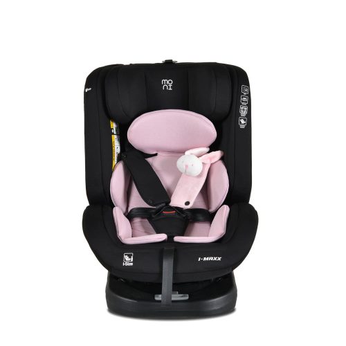 Moni i-MAXX - autós ülés, isofix, forgatható, 2 plüss+párna 40-150cm PINK