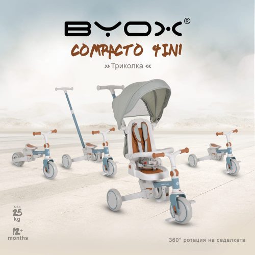 Moni  - COMPACTO ÚJ 3IN1 tricikli multifunkciós, futóbiciklivé alakítható KÉK