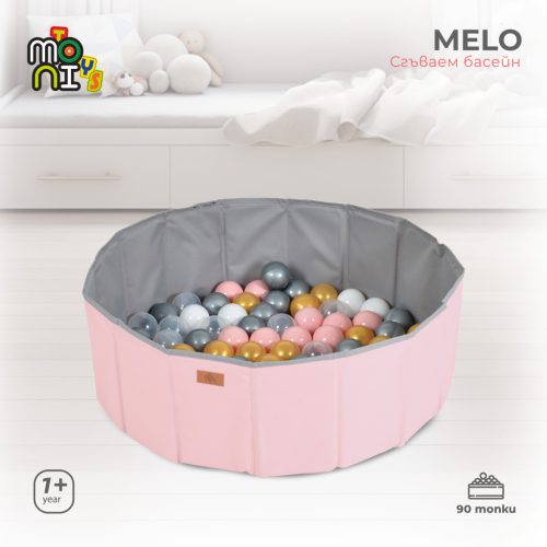 Moni - Labdamedence MELO 90 labdával összecsukható PINK – játszószőnyeg 3. kép