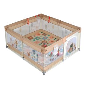   Moni - GAMEZONE összecsukható járóka szőnyeggel, 60 labdával 120x120 BÉZS