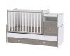 Lorelli Trend PLUS kombi ágy 70x165 - White & Coffee / Fehér & Kávé – termékfotó