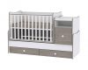 Lorelli Trend PLUS kombi ágy 70x165 - White & Coffee / Fehér & Kávé – termékfotó
