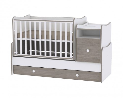 Lorelli Trend PLUS kombi ágy 70x165 - White & Coffee / Fehér & Kávé – termékfotó