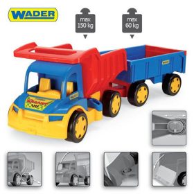 WADER - 65100 Gigant Truck Óriás Dömper + Pótkocsi