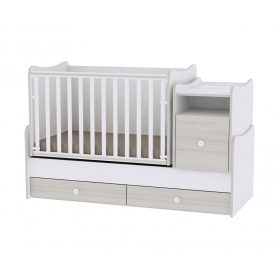   Lorelli Trend PLUS kombi ágy 70x165 - White & Light Oak / Fehér & Világos Tölgy