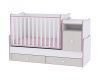 Lorelli Trend PLUS kombi ágy 70x165 - White & Pink Crossline / Fehér & Pink csíkozás – termékfotó