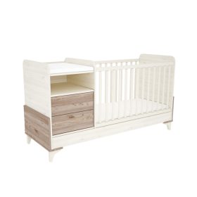 Timba - Kloé Krém-Fűz 2 Fiókos kombi kiságy