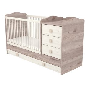 Timba - Viki Krém-Fűz 3 Fiókos kombi kiságy