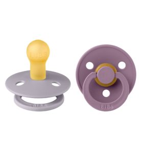   BIBS - Latex Cseresznye Játszócumi Mályva/Pasztellszürke (2 db)