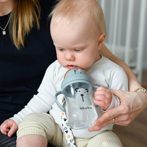AKUKU A0204 - Vizes palack visszahúzható szívószállal – Zsebi Baba Shop
