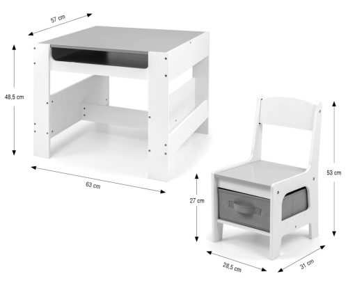 MILLY MALLY 5488 - SVEN Gyerek Asztal Fehér