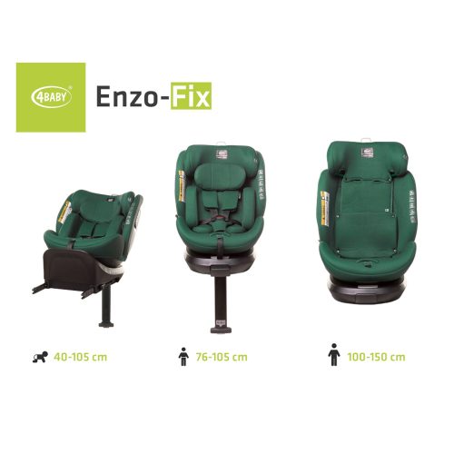 4Baby Enzo-Fix 0-36kg - 40-150cm Gyerekülés I-SIZE Zöld (ISOFIX)