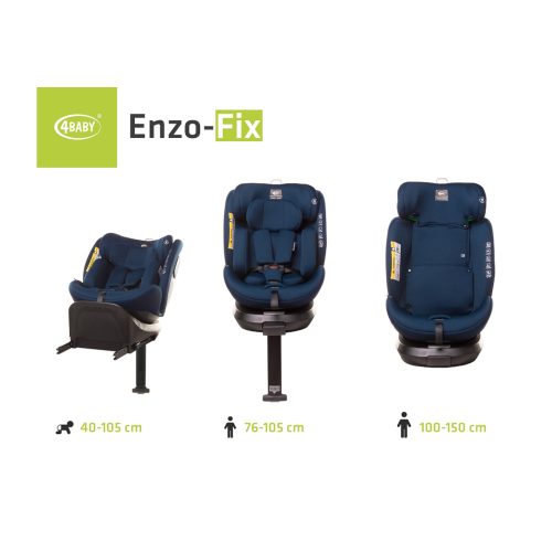 4Baby Enzo-Fix 0-36kg - 40-150cm Gyerekülés I-SIZE Kék (ISOFIX)