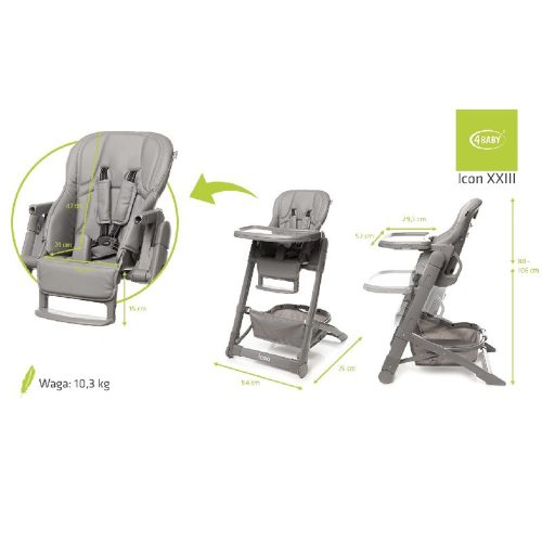 4Baby ICON Grey - Etetőszék