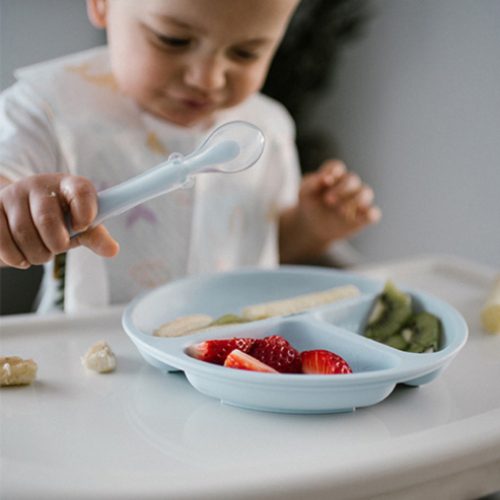 BabyOno 1482/01 -  Szilikon Tapadókorongos Lapos Tányér/Kék