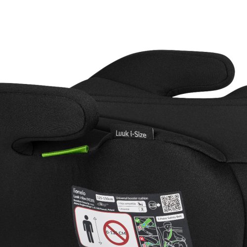 Lionelo Luuk - 125-150cm Black I-SIZE Ülésmagasító – ülésmagasító 5. kép