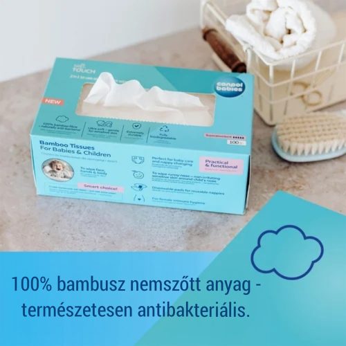 CANPOL 1/658 - Száraz Bambusz Törlőkendő 100db