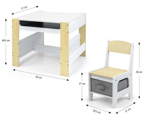 MILLY MALLY 5490 - SVEN Gyerek Asztal Natur