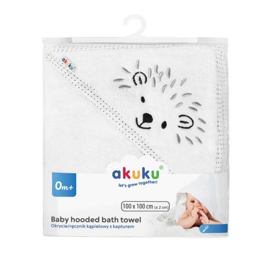 AKUKU A0661 -  Kapucnis Babatörölköző 100 x 100cm Fehér