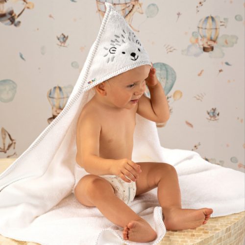 AKUKU A0661 -  Kapucnis Babatörölköző 100 x 100cm Fehér