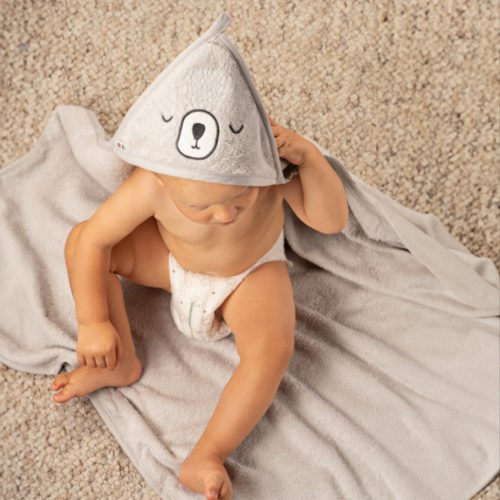 AKUKU A0662 -  Kapucnis Babatörölköző 100 x 100cm Szürke